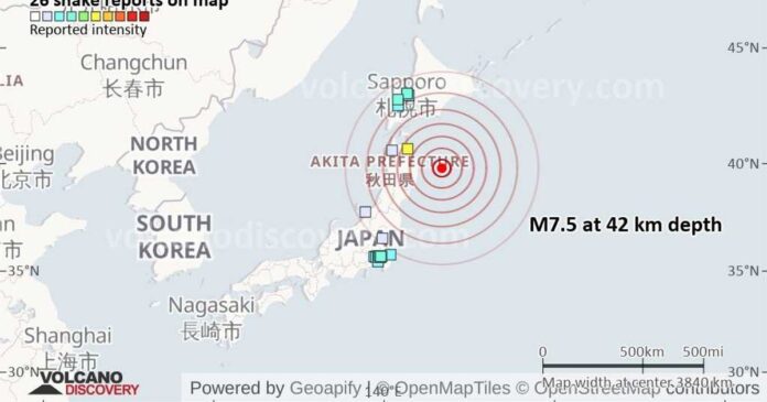 Alertă de tsunami în Japonia după un cutremur puternic în nord-estul țării. Se așteaptă valuri de până la trei metri și s-a ordonat evacuări de urgență