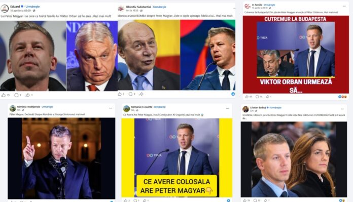 EXCLUSIV Rețeaua de pagini Facebook care a rostogolit fake-uri panicarde despre războiul din Iran și narațiuni pro-ruse l-a luat în vizor pe Peter Magyar / Internauții români sunt direcționați către site-uri asociate cu o firmă suspectată de legături cu Rusia