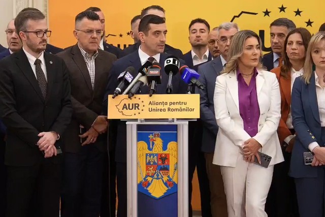 George Simion evită să se pronunțe privind votarea unei moțiuni de cenzură împotriva PSD, anunțând că AUR va depune propria moțiune în luna mai