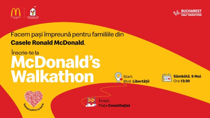McDonald's organizează o cursă caritabilă de 1 km în cadrul Bucharest Half Marathon pentru a sprijini Casele Ronald McDonald