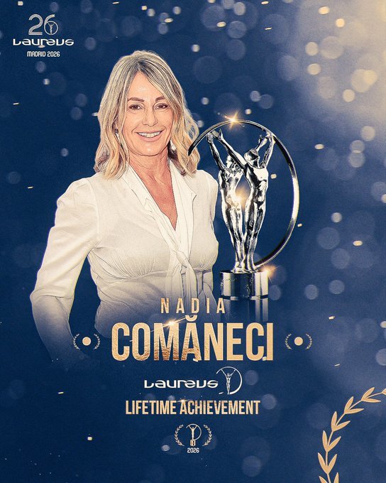 Nadia Comăneci primește prestigiosul premiu pentru întreaga activitate la Gala Laureus din Madrid