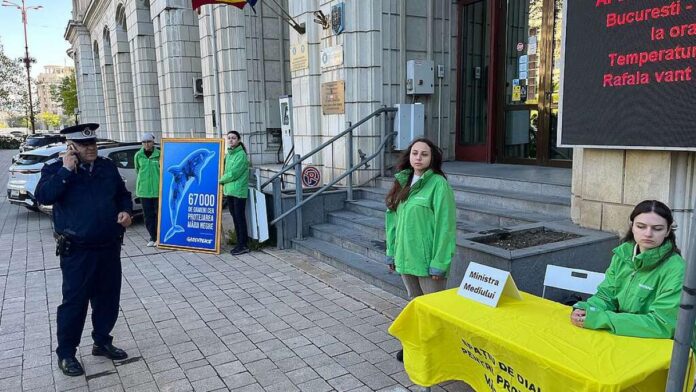 Protest la Ministerul Mediului: Greenpeace o acuză pe Buzoianu de evitare și avertizează asupra riscului de dezastru ecologic cauzat de Neptune Deep