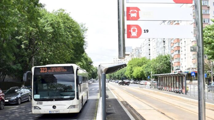Schimbări pe traseul liniei 323: Autobuzele circulă pe carosabil și opresc în stațiile la bordură pe Bd. Gh. Șincai din cauza restricțiilor de trafic