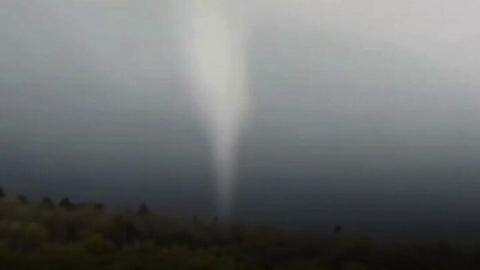 Tornadă filmată deasupra unei păduri din Mureș - fenomen 'atipic' care anunță sezonul furtunilor