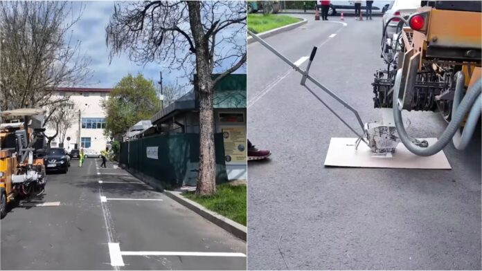 VIDEO | 50 de noi locuri de parcare de reședință, trasate în zona Minerva. Tuță anunță că alte 61, cu barieră, vor fi amenajate la subsolul complexului de aici
