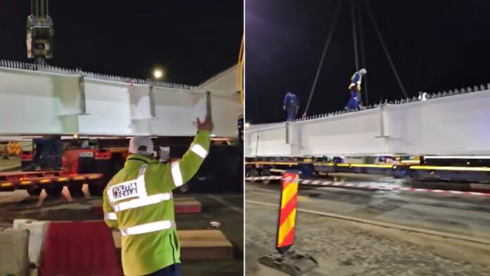 VIDEO | Nouă secțiune a tablierului metalic livrată pe șantierul Pasajului Apărătorii Patriei, întrebări despre termenul final