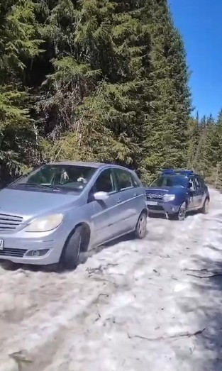 Alba: Trei femei blocate cu mașina în Poiana Muierii, salvate de jandarmii montani - VIDEO