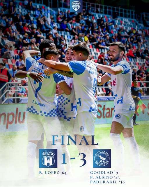 Corvinul Hunedoara își continuă seria de victorii în Liga 2: 3-1 cu Steaua