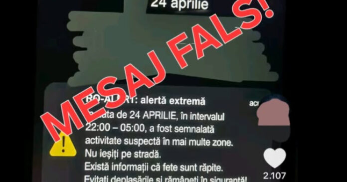 MAI avertizează: mesaj fals RO-Alert circulă pe rețelele sociale și provoacă panică