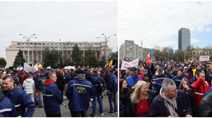 Protest în Piața Victoriei față de măsurile Guvernului: Peste 10.000 de oameni așteptați la mitingul sindical național