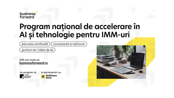 Social Innovations Solutions și Raiffeisen Bank lansează Business Forward: program gratuit de accelerare în AI pentru IMM-uri, cu granturi totale de 1 milion de lei